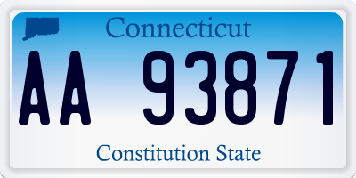 CT license plate AA93871