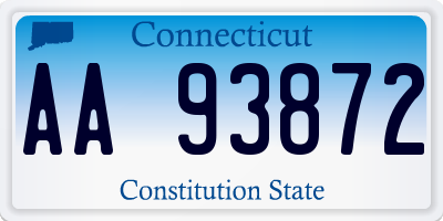 CT license plate AA93872