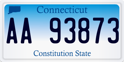 CT license plate AA93873