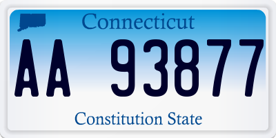 CT license plate AA93877