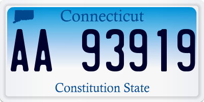CT license plate AA93919