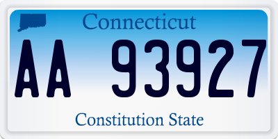 CT license plate AA93927
