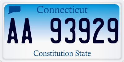 CT license plate AA93929