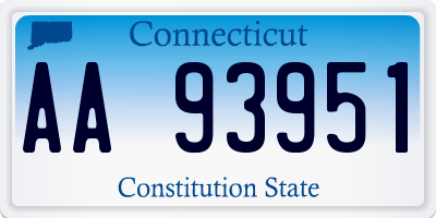 CT license plate AA93951