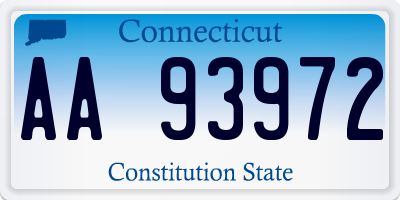 CT license plate AA93972