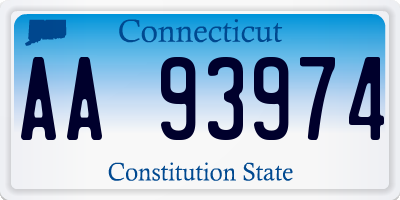 CT license plate AA93974