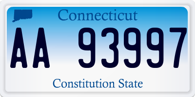 CT license plate AA93997