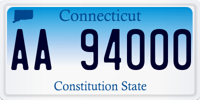 CT license plate AA94000