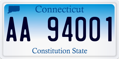 CT license plate AA94001