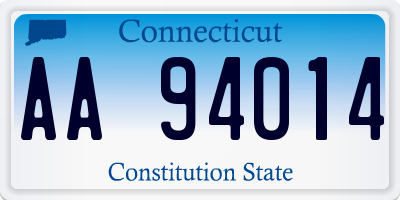 CT license plate AA94014