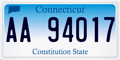 CT license plate AA94017