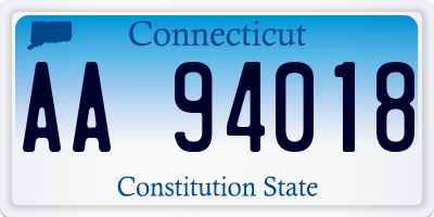 CT license plate AA94018