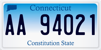 CT license plate AA94021
