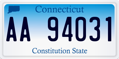 CT license plate AA94031