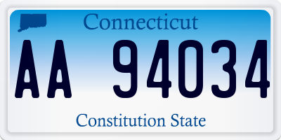 CT license plate AA94034