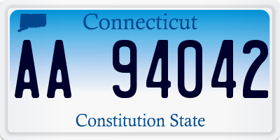 CT license plate AA94042