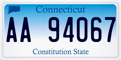 CT license plate AA94067