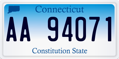 CT license plate AA94071