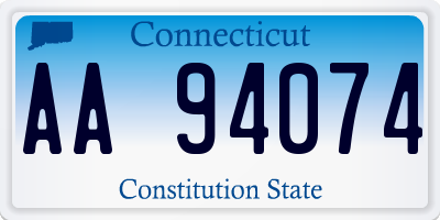 CT license plate AA94074