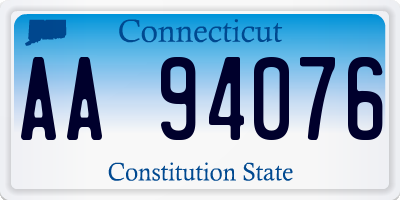 CT license plate AA94076