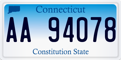 CT license plate AA94078