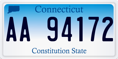 CT license plate AA94172