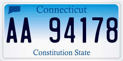 CT license plate AA94178