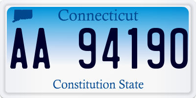 CT license plate AA94190