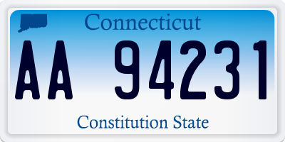 CT license plate AA94231