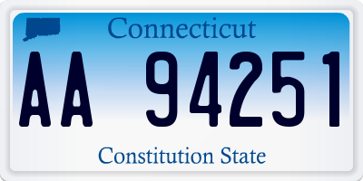 CT license plate AA94251