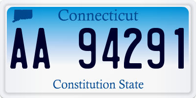 CT license plate AA94291