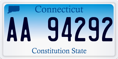 CT license plate AA94292