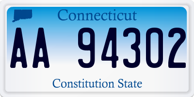CT license plate AA94302