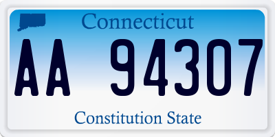 CT license plate AA94307