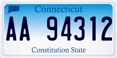 CT license plate AA94312