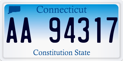 CT license plate AA94317