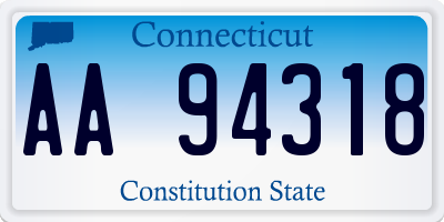 CT license plate AA94318