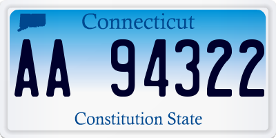 CT license plate AA94322