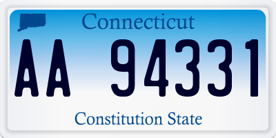 CT license plate AA94331