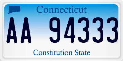 CT license plate AA94333