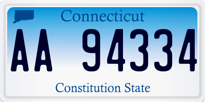 CT license plate AA94334
