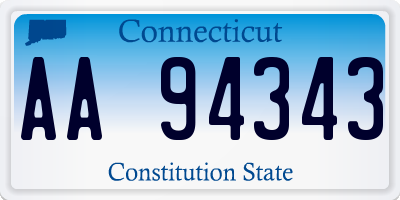 CT license plate AA94343