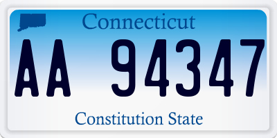 CT license plate AA94347