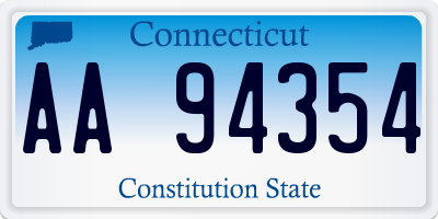 CT license plate AA94354