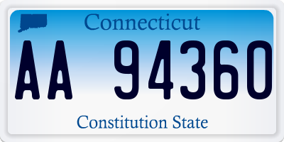 CT license plate AA94360