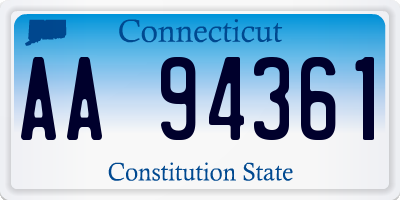 CT license plate AA94361