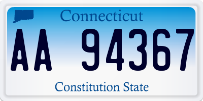 CT license plate AA94367