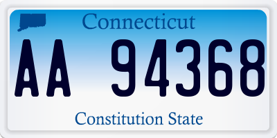 CT license plate AA94368