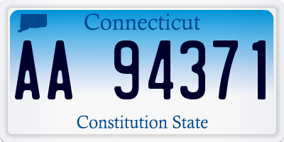 CT license plate AA94371