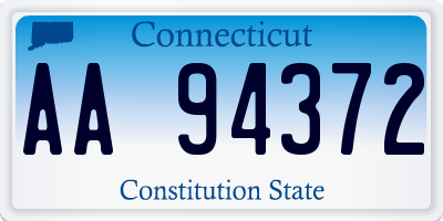 CT license plate AA94372